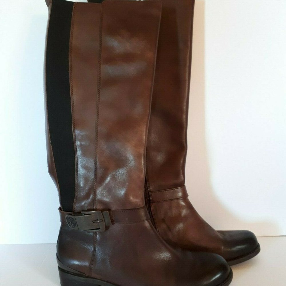Vince Camuto Chest Nut Black Knee High Zip Boots
